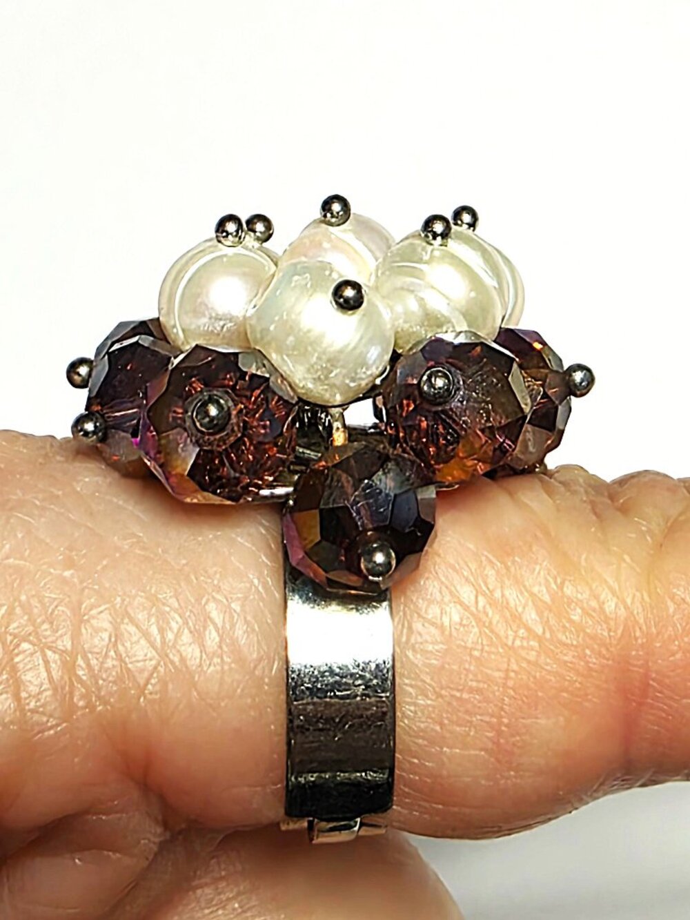 Freshwater pearl cocktail ring
